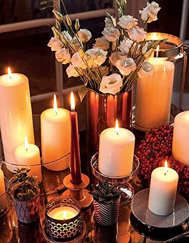 9 Pack 6 Inch Large Ivory Dripless Pillar Candles for Home Décor