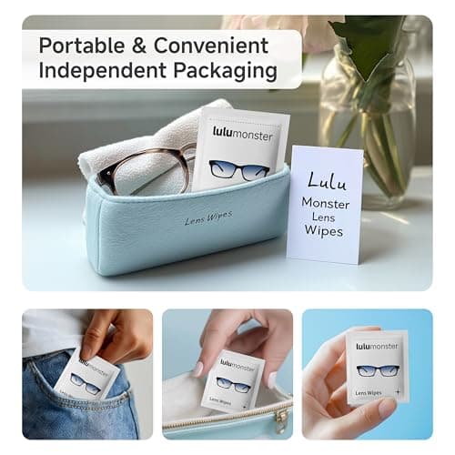Lulumonster Anti-Fog Lens Wipes [150 Non-Scratching, Pre-Moistened Wipes]