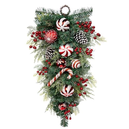 30" Artificial Winter Swag Garland with Pine Cones & Berry Clusters for Holiday Decoration