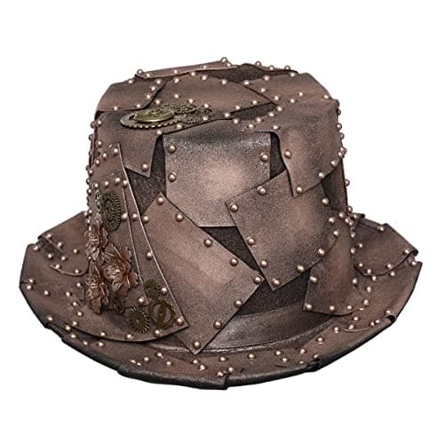 COSDREAMER Unisex Steampunk Gothic Punk Magician Hat with Feather