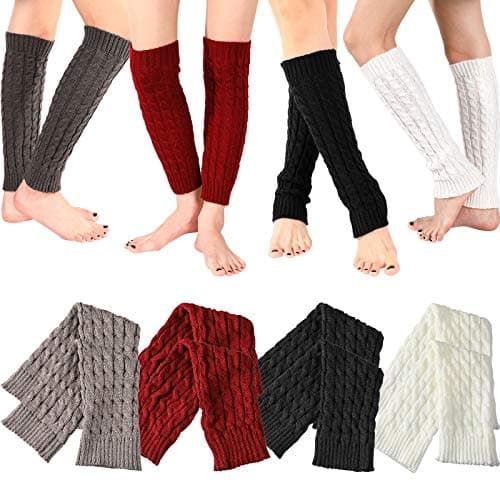 Satinior Women's Cable Knit Leg Warmers Winter Knee Stockings Cuffs