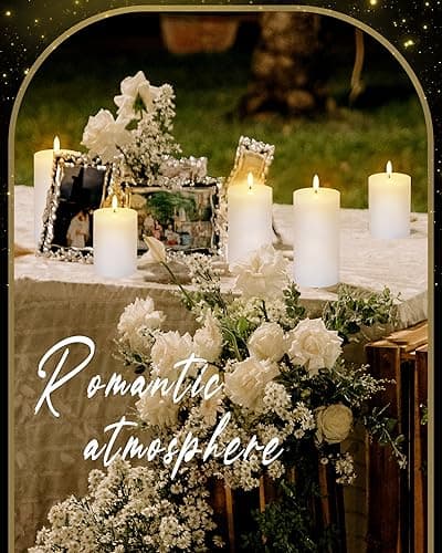 VIHOSE Realistic Flameless LED Pillar Candles with Timer & Remote, White, 3" Dia