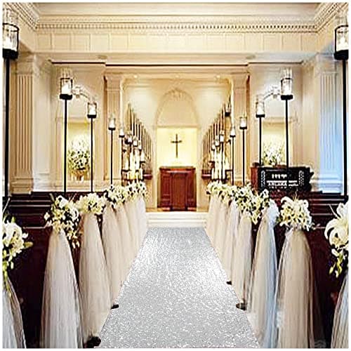 Partisout Sparkle Aisle Runner for Weddings (2ftx15ft, B Silver)
