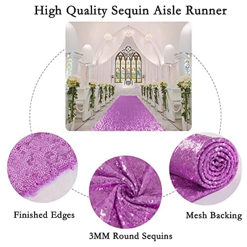 Sequin Runner Rug 2FTx15FT Wedding Aisle Runner