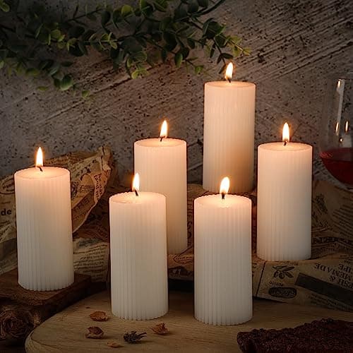 Minimalist Decorative Candles Column for Bedroom Wedding (White)