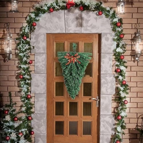 Faux Pine Teardrop Christmas Swag, 18inch, 2PCS Mantle Decor