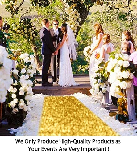 Gold Sequin Aisle Runner for Weddings - 2FTx15FT