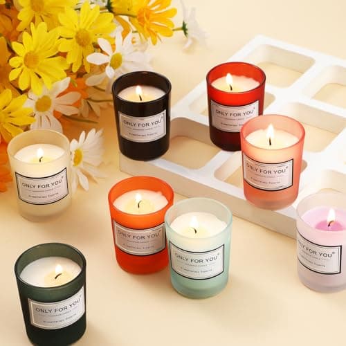 Scented Candle Gift Set for Women - Long Lasting Aromatherapy (Bright Style)
