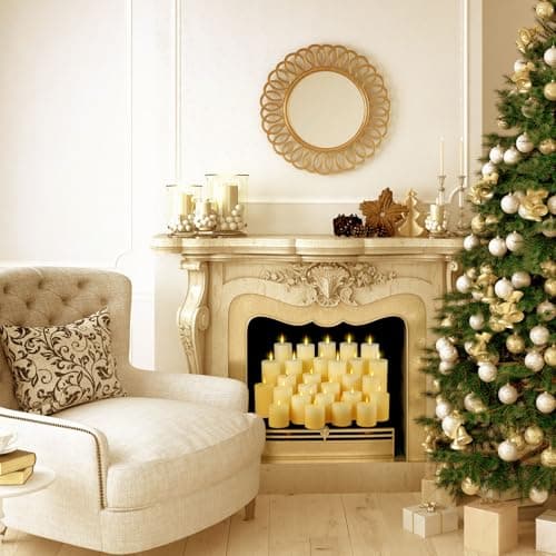 Shihanee 36 Pcs Christmas Pillar Candles – Ivory White