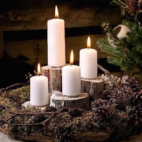 Bulk Set of 36 Long Burning Pillar Candles for Wedding, Party, and Home Use