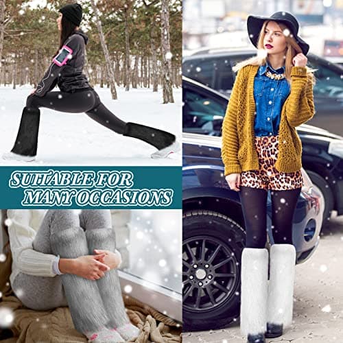 Vicenpal Soft Faux Fur Leg Warmers - Women's Winter Festival Wear