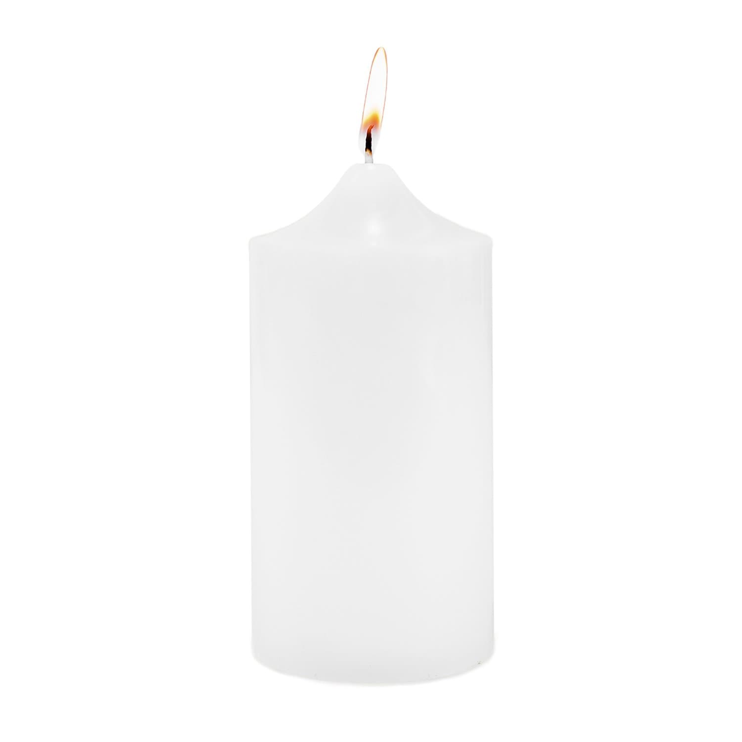 Unscented White Pillar Candle for Weddings, Home, Relaxation, Spa