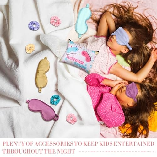 30 Pcs Girls' Sleepover Party Supplies: Spa Favors with Headbands, Eye Masks, Scrunchies, Bags, and Slippers
