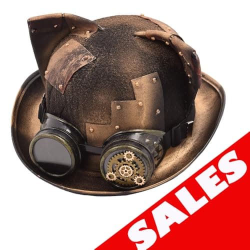 GRACEART Steampunk Top Hats with Goggles for All