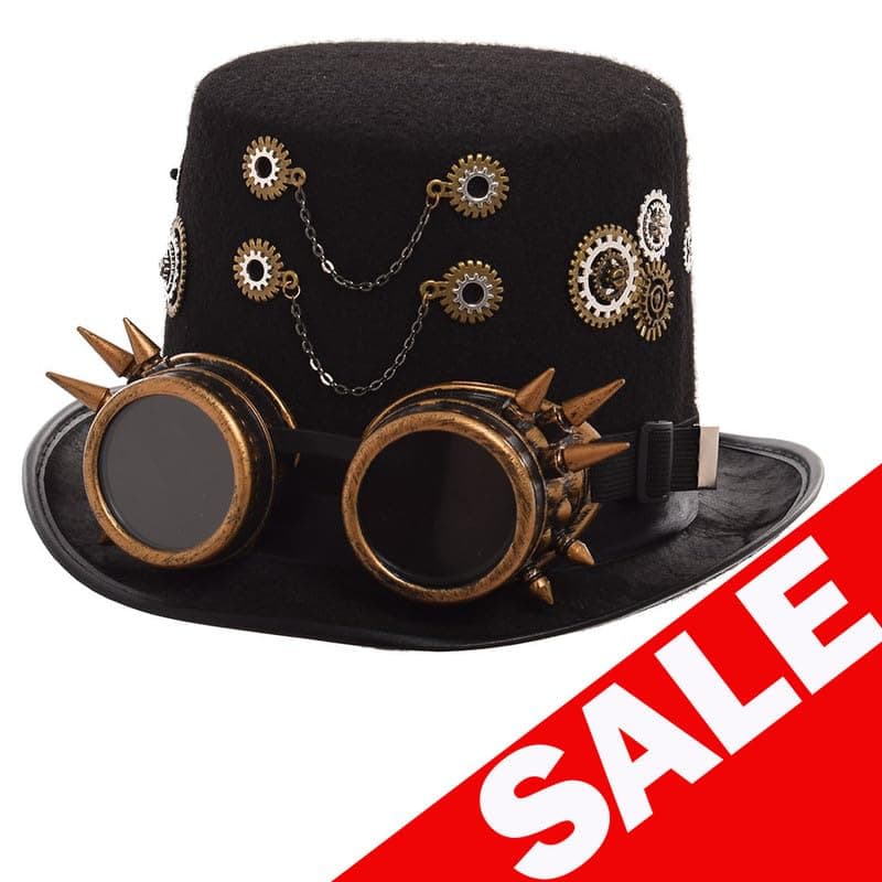 GRACEART Steampunk Top Hats with Goggles for All