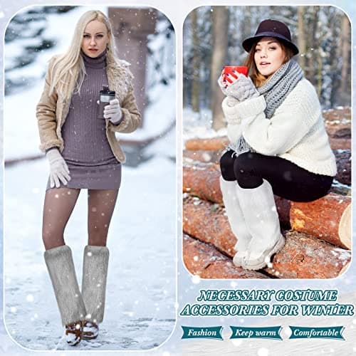 Vicenpal Soft Faux Fur Leg Warmers - Women's Winter Festival Wear