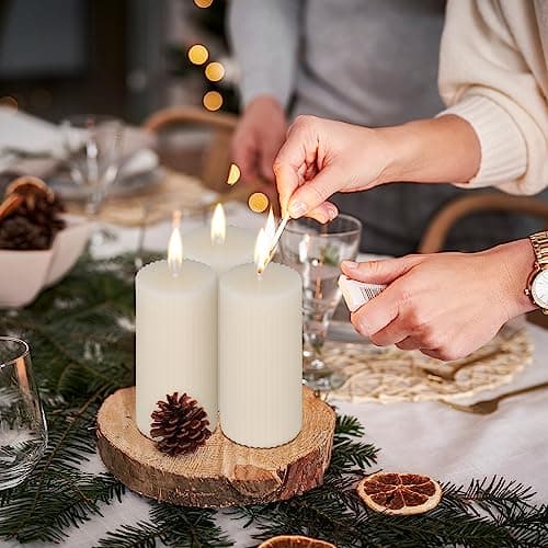 Minimalist Decorative Candles Column for Bedroom Wedding (White)