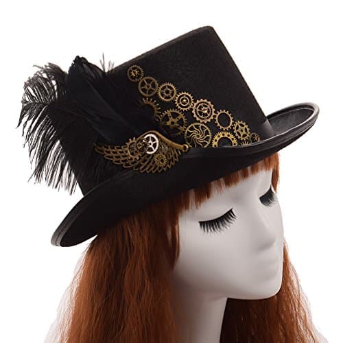 GRACEART Steampunk Top Hats with Goggles for All