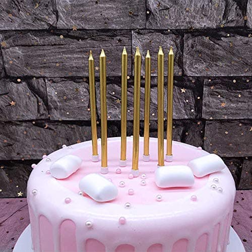 12 Tall Blue Birthday Candles for Party Decorations