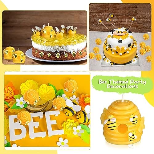 Shihanee 55 Pcs Honeycomb Candles Beeswax Beehive Set Baby Shower Favors