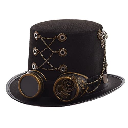 GRACEART Steampunk Top Hats with Goggles for All