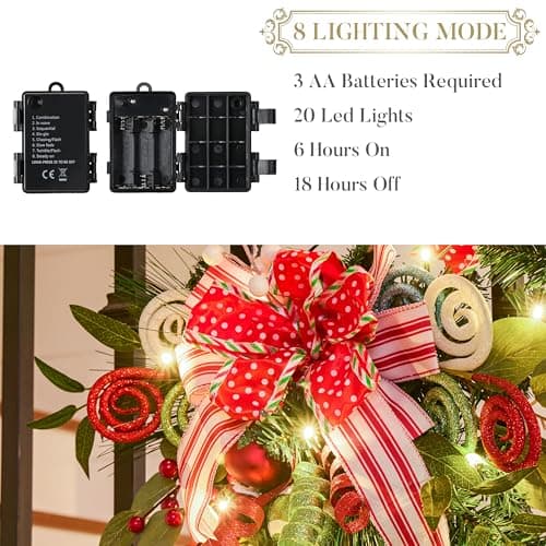 Valery Madelyn 24 Inch Elf Red Green LED Outdoor Swag Decoration