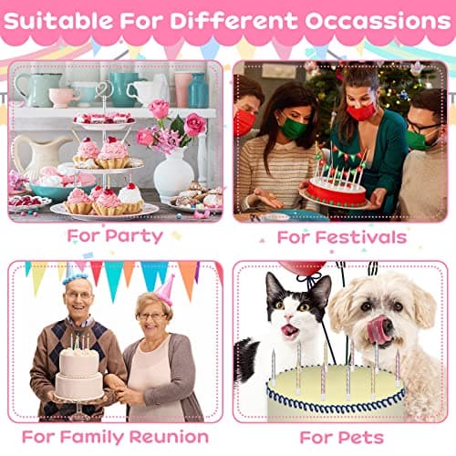 60 Pieces Birthday Candles for Birthday Party Cake Decorations
