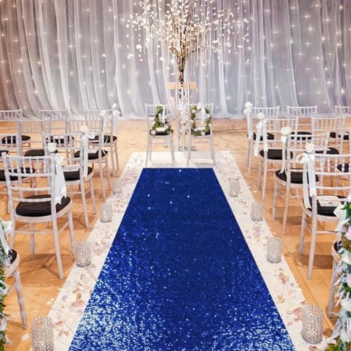 Wedding Aisle Runner Gold 2FTx15FT Sequin Carpet for Wedding Ceremony Decoration