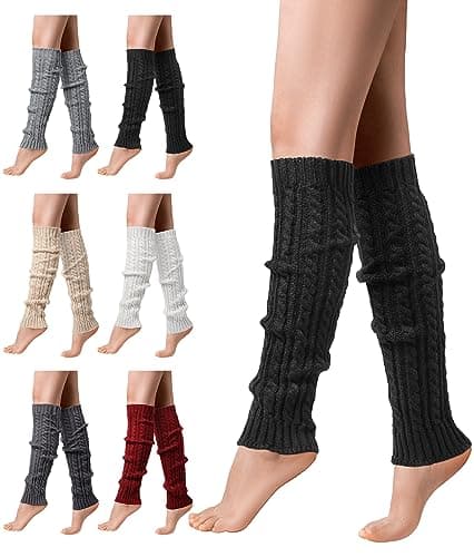 Winter Leg Warmers for Women - Ribbed Knit Boot Socks