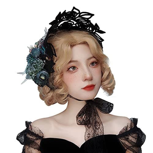 Ylucky Lolita Victorian Bonnet Hat for Halloween Cosplay