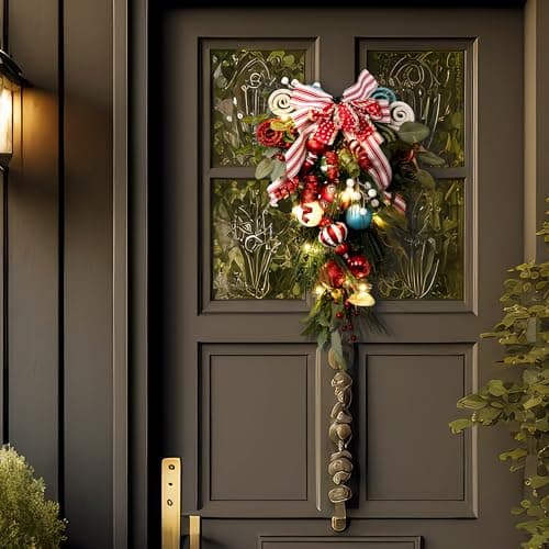 Valery Madelyn 24 Inch Elf Red Green LED Outdoor Swag Decoration