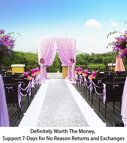 Partisout Sparkle Aisle Runner for Weddings (2ftx15ft, B Silver)