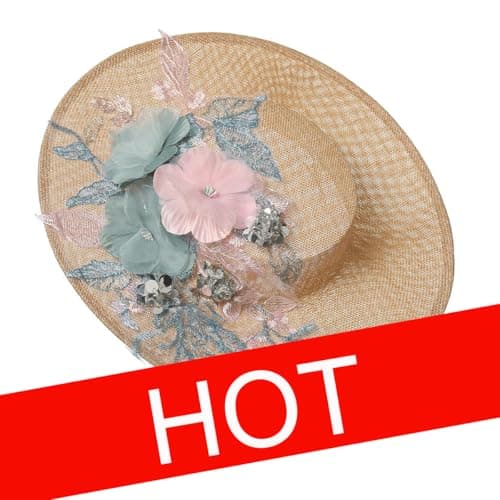 COSDREAMER Victorian Floral Flat Hat for Women and Girls