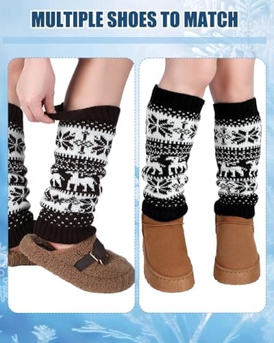 Winter Fleece Lined Leg Warmer for Women - Vintage Long Socks