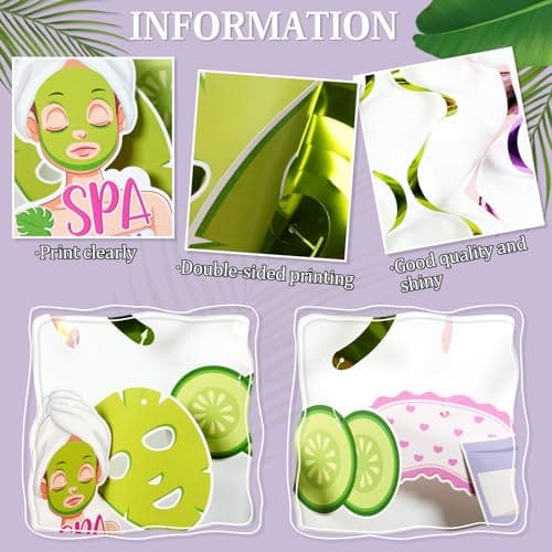 Spa-Themed Hanging Swirls for Girls' Birthday Decorations 16Pcs