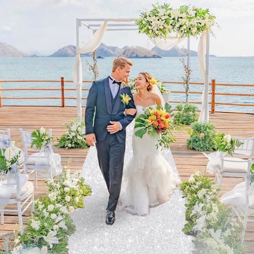 Silver Aisle Runner for Wedding Ceremony