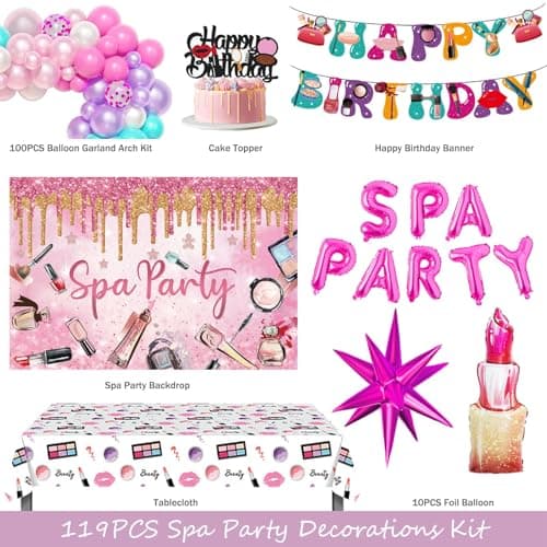 Pink Spa Birthday Party Decorations for Girls