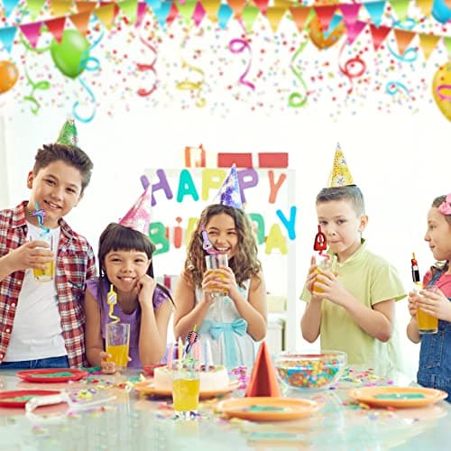 Reusable Pink Plastic Straws for Kids Spa Birthday Party Favors with Cleaning Brushes