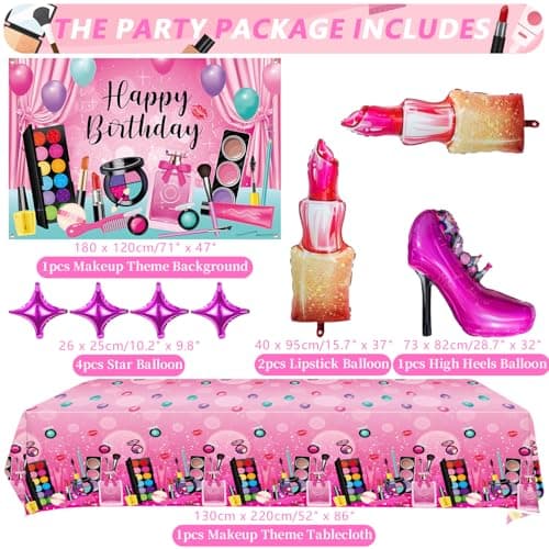 Spa Birthday Party Decoration Kit: Balloons, Plates, Napkins, & More for Girls & Women