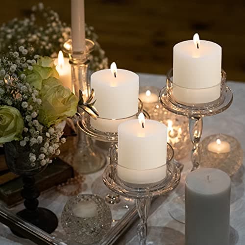 Handpoured 3×3 White Pillar Candles Set of 3 Smokeless Home Decor