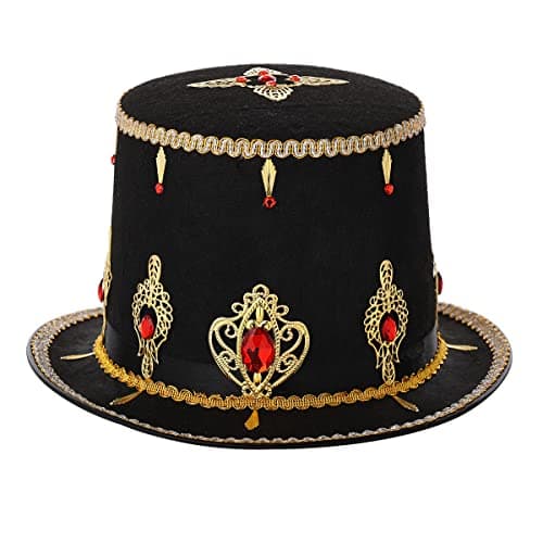 COSDREAMER Unisex Steampunk Gothic Punk Magician Hat with Feather