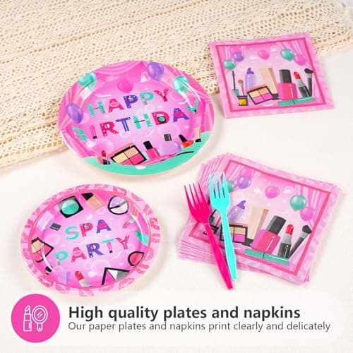 Grencian Hot Pink Spa Party Supplies for Girls & Women Pamper Party Favors Serves 24