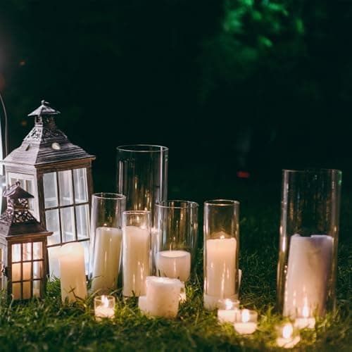 Elegant 3-Tier Ivory Pillar Candles with Bamboo Covers for Table Centerpieces