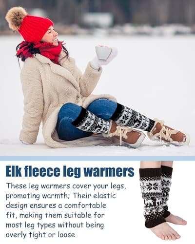 Winter Fleece Lined Leg Warmer for Women - Vintage Long Socks