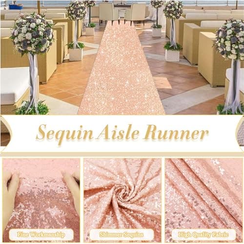 Sequin Aisle Runner for Wedding Ceremony