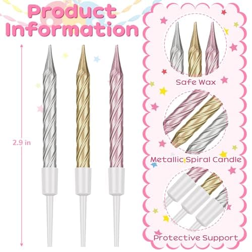 60 Pieces Birthday Candles for Birthday Party Cake Decorations