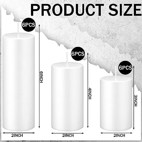 Bulk White Pillar Candles Set for Events and Home Decor