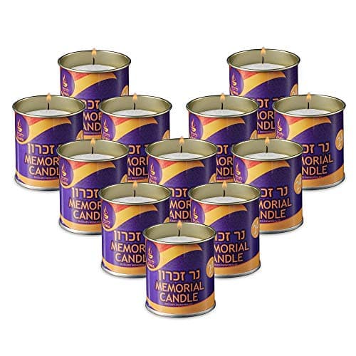 Tribello 1 Day Yahrzeit Memorial Candles - 30 Pack for Ner Neshama
