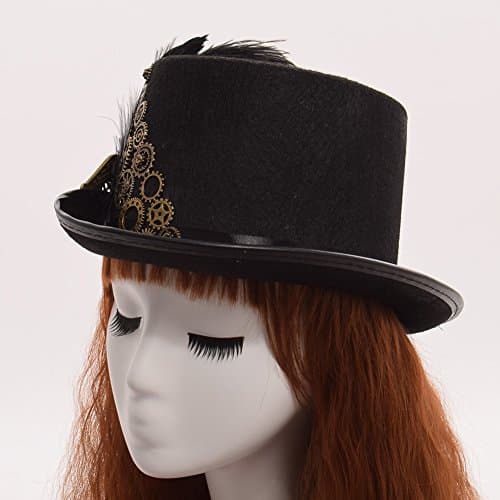 GRACEART Steampunk Top Hats with Goggles for All