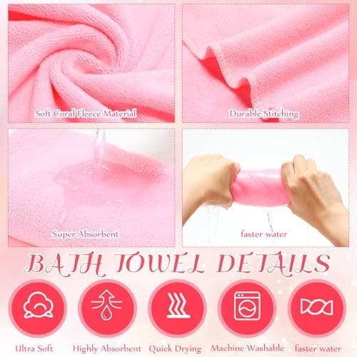 Light Pink 12PC Girls Foot Spa Kit & Towels for Spa Party Sleepovers
